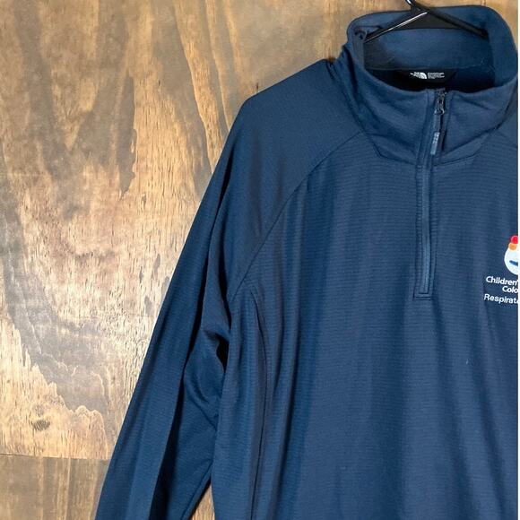 The North Face Womens Sweatshirt Navy Blue 1/4 Zip Mock Long Sleeve Stretch XXL - Picture 4 of 12